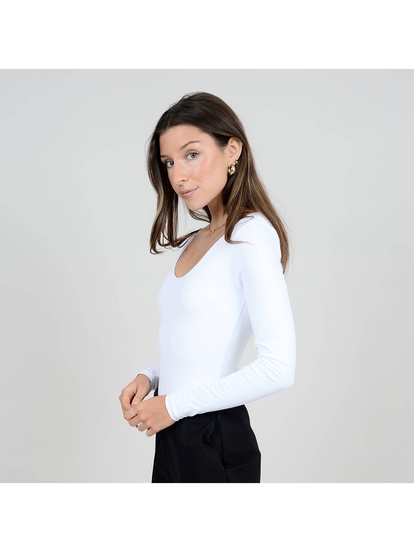 Sofie Scoop Neck Long Sleeve Bodysuit