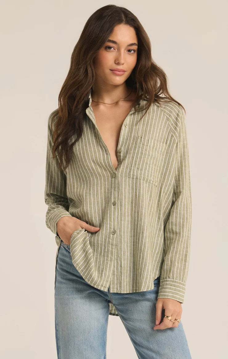 The Perfect Striped Linen Top