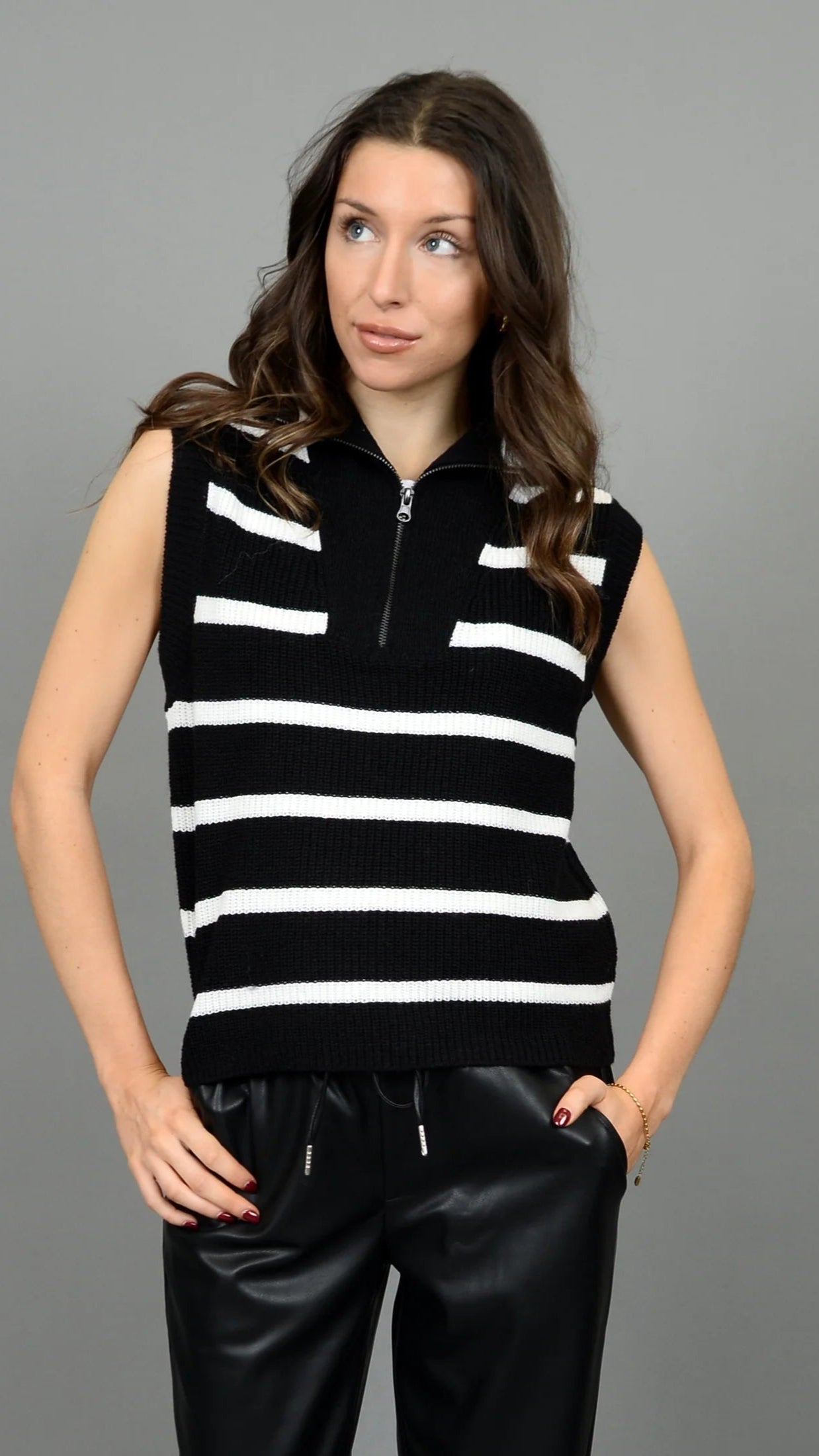 Danae Sleeveless Troyer Neck Pullover