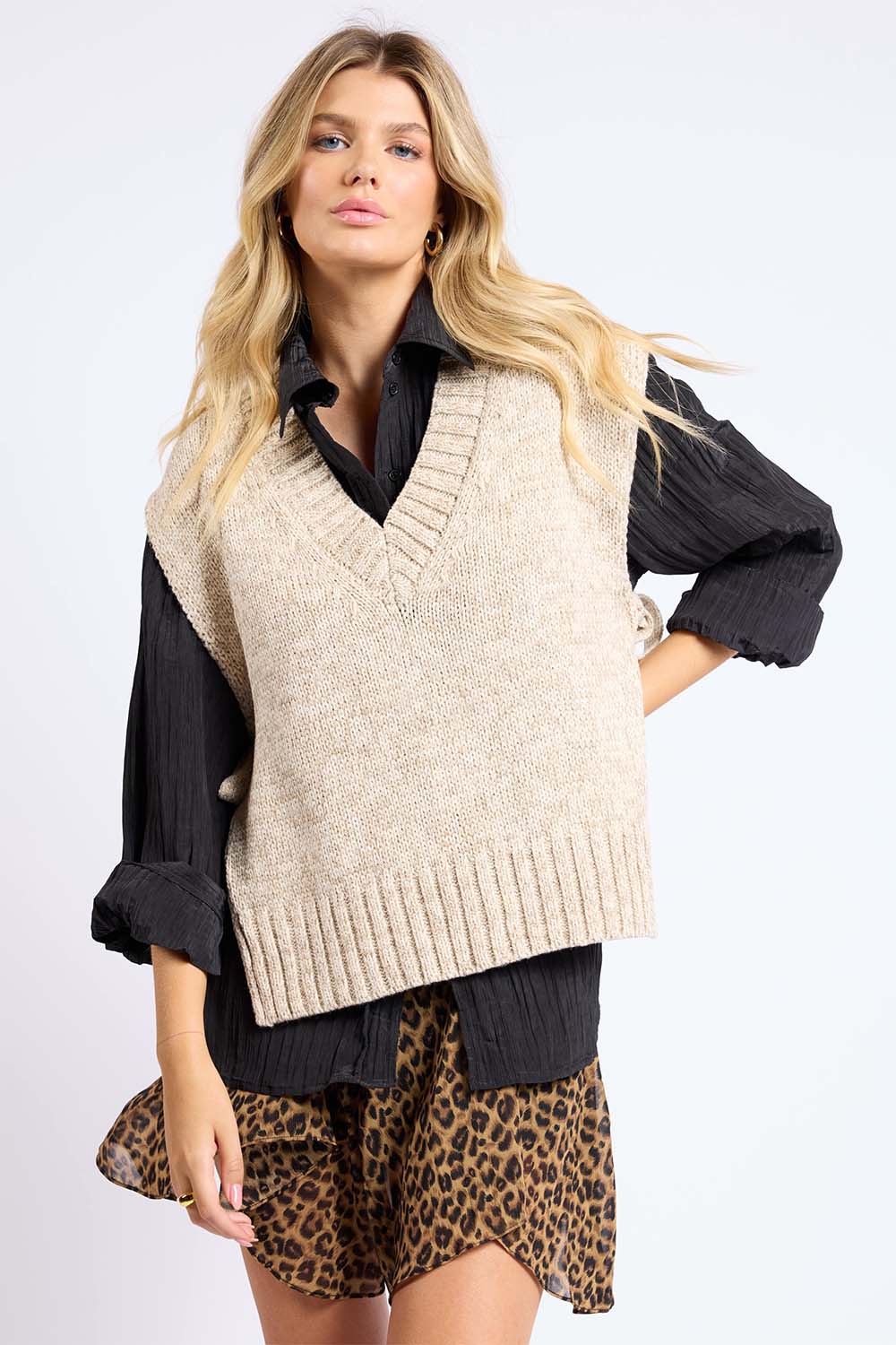 Individuality Side Tie Sweater Vest