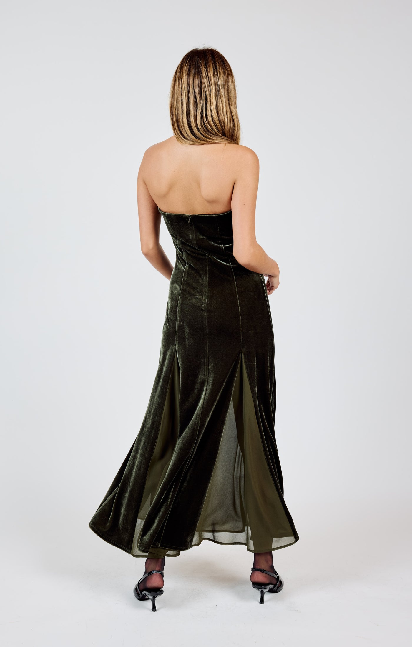 Midnight Oil Strapless Contrast Maxi Dress