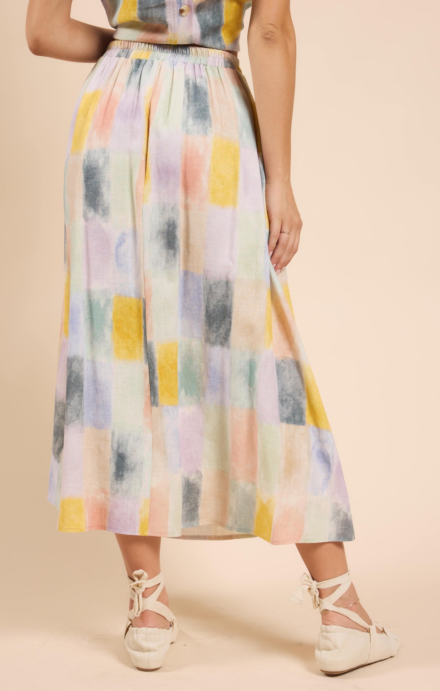 Petrichor Gathered Midi Skirt