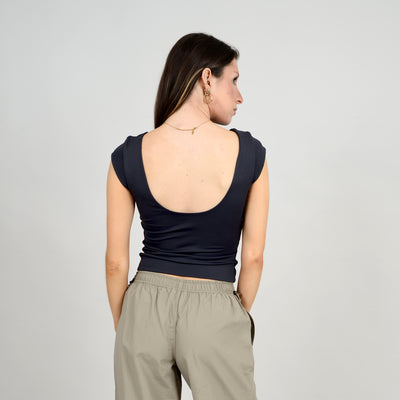 Brida Cap Sleeve Boat Neck Top